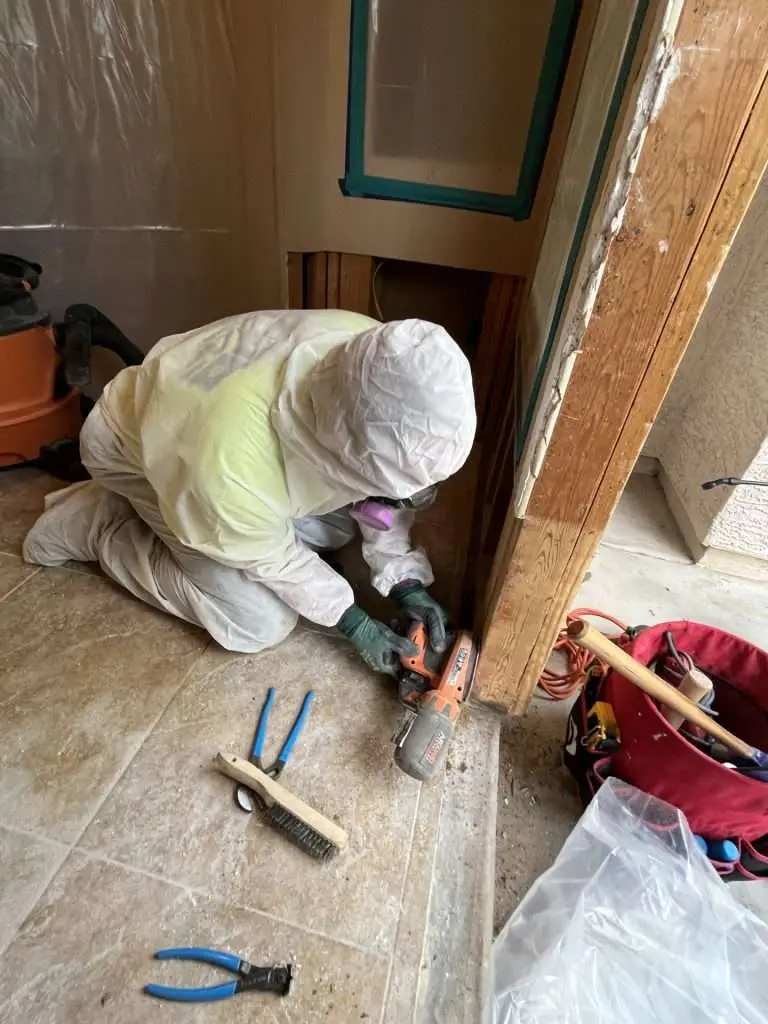 Water Damage Technician At Work