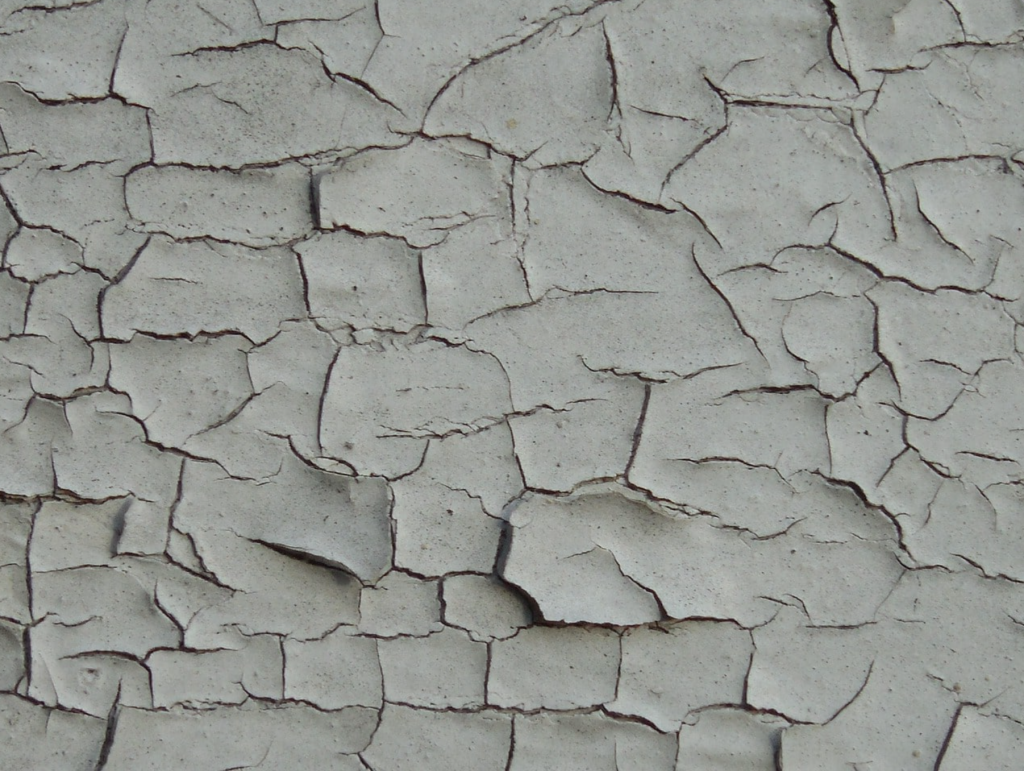 An image of lead paint peeling from an aged wall